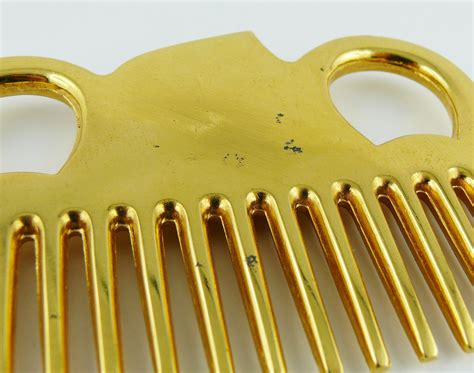 Hermès Vintage Gold Toned Horse Comb For Sale at 1stDibs